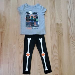 Cute girls Halloween shirt and leggings.